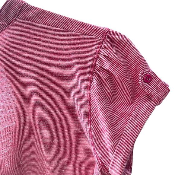 y2k self esteem pink striped top with button neckline - Picture 4 of 4